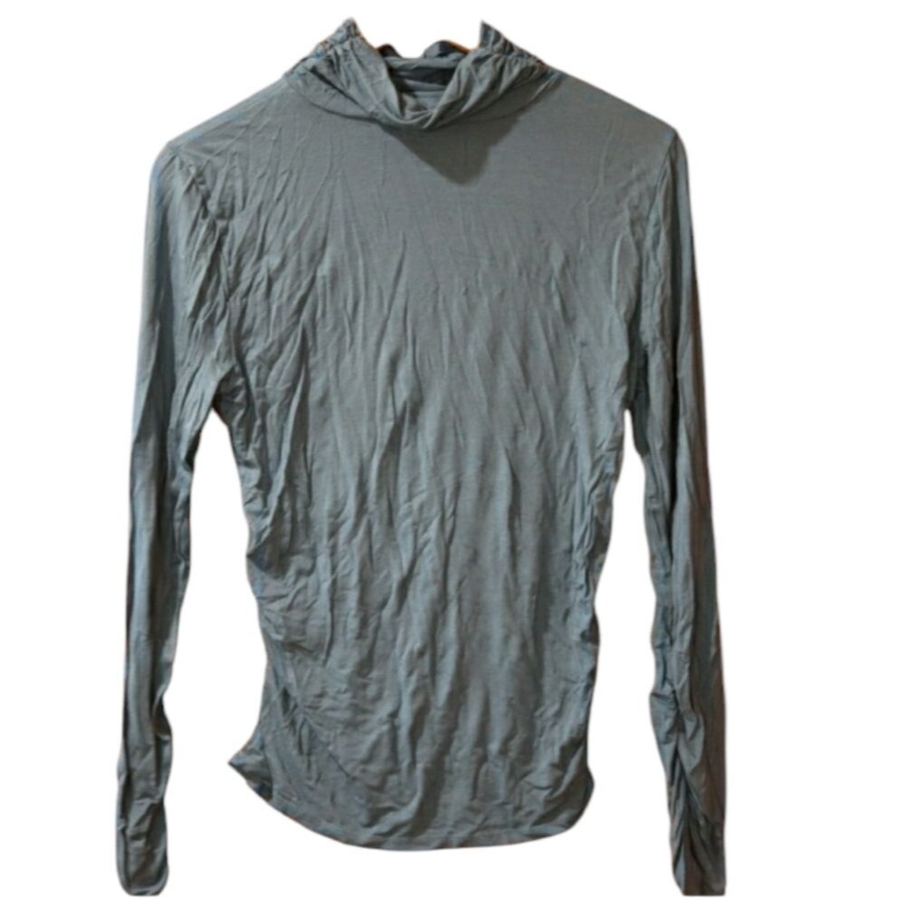 Kenneth Cole NY Blue Turtleneck Runched Long Sleeve Base Layer Top Large